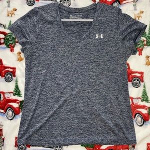 Under Armour Blue V-Neck‎ Short Sleeve T-Shirt {Size Large}